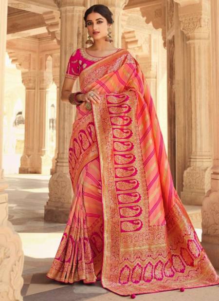 Peach Vrindavan 23 New Fancy Heavy Festive Wear Saree Collection 10161